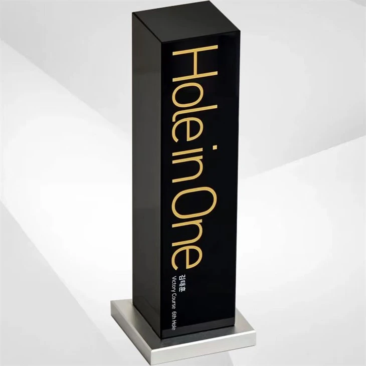 Personalized Crystal Golf Milestone Trophy